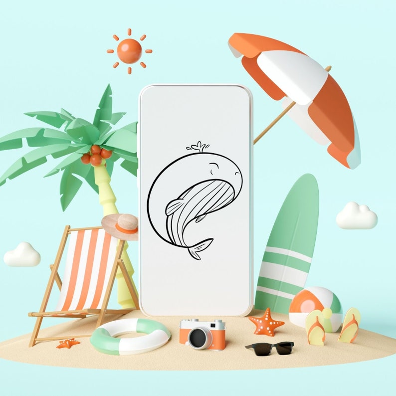 Procreate Stamp Ocean Animal Procreate Brushes Whale Art Sea Animals