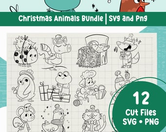 Weihnachten SVG Bundle Weihnachten Tier Clipart Süß Tier Clipart Weihnachten Png Weihnachten Clipart Weihnachten Ornament Winter Png
