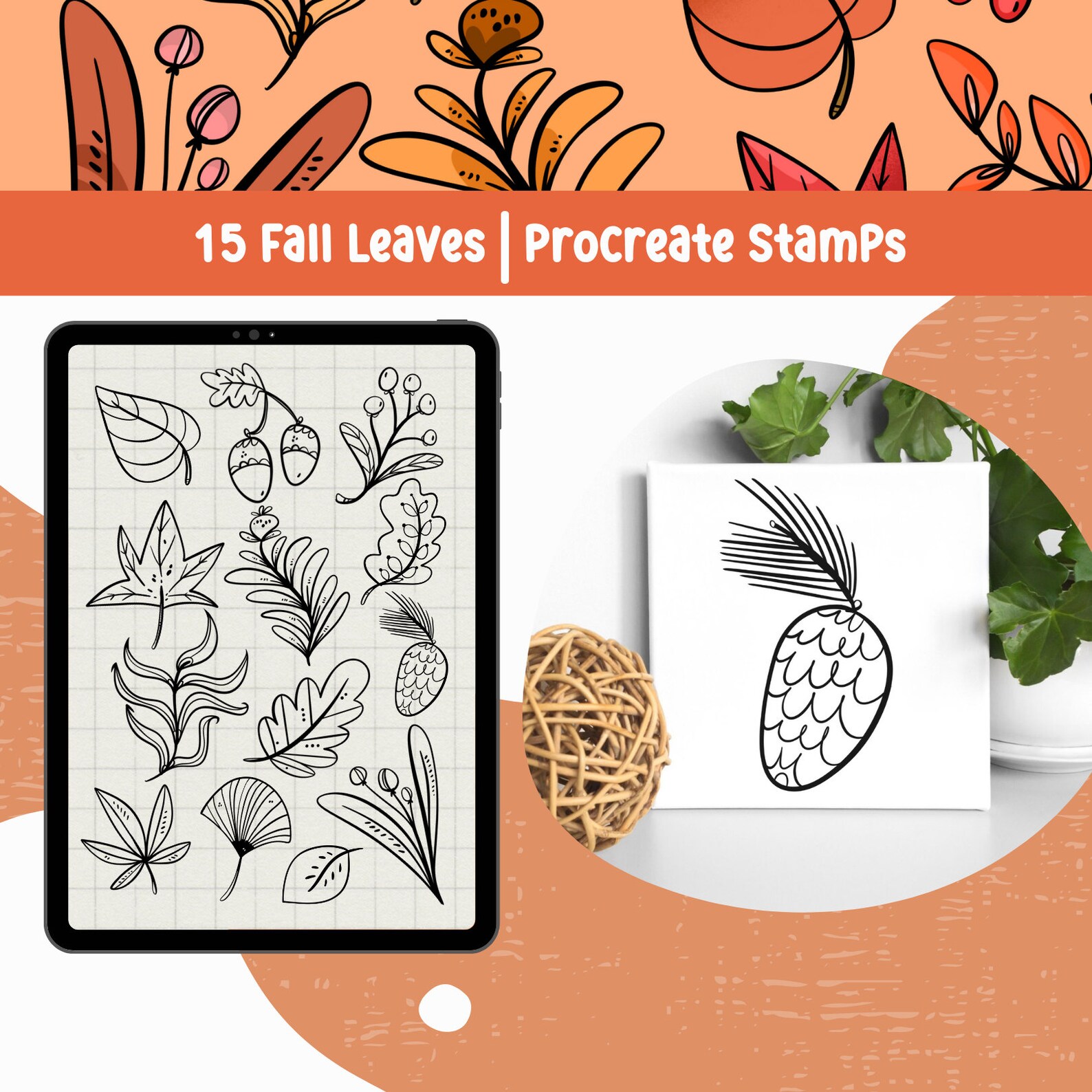 Procreate Leaves Procreate Leaf Stamp Procreate Botanical Procreate ...