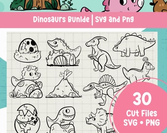 Dinosaur Svg Bundle Dinosaur Laser Cut File Dino Clipart Cute Dinosaur Clipart Baby Dinosaur Silhouette Dinosaur Nursery Vector Graphic
