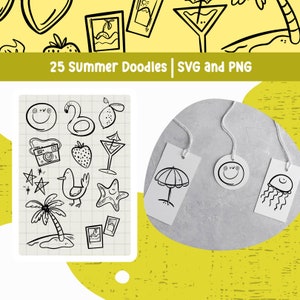 Summer Svg Bundle Doodle Svg Summer Clipart Black And White Digital download Svg files for Cricut Summer Doodle Svg Commercial Use