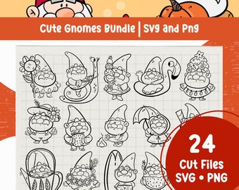 Cute Gnomes Bundle Svg Four Season Gnome Png Sublimation File Svg Cute Clipart for Lasercut Garden Gnome Svg Teacher Clipart Commercial Use