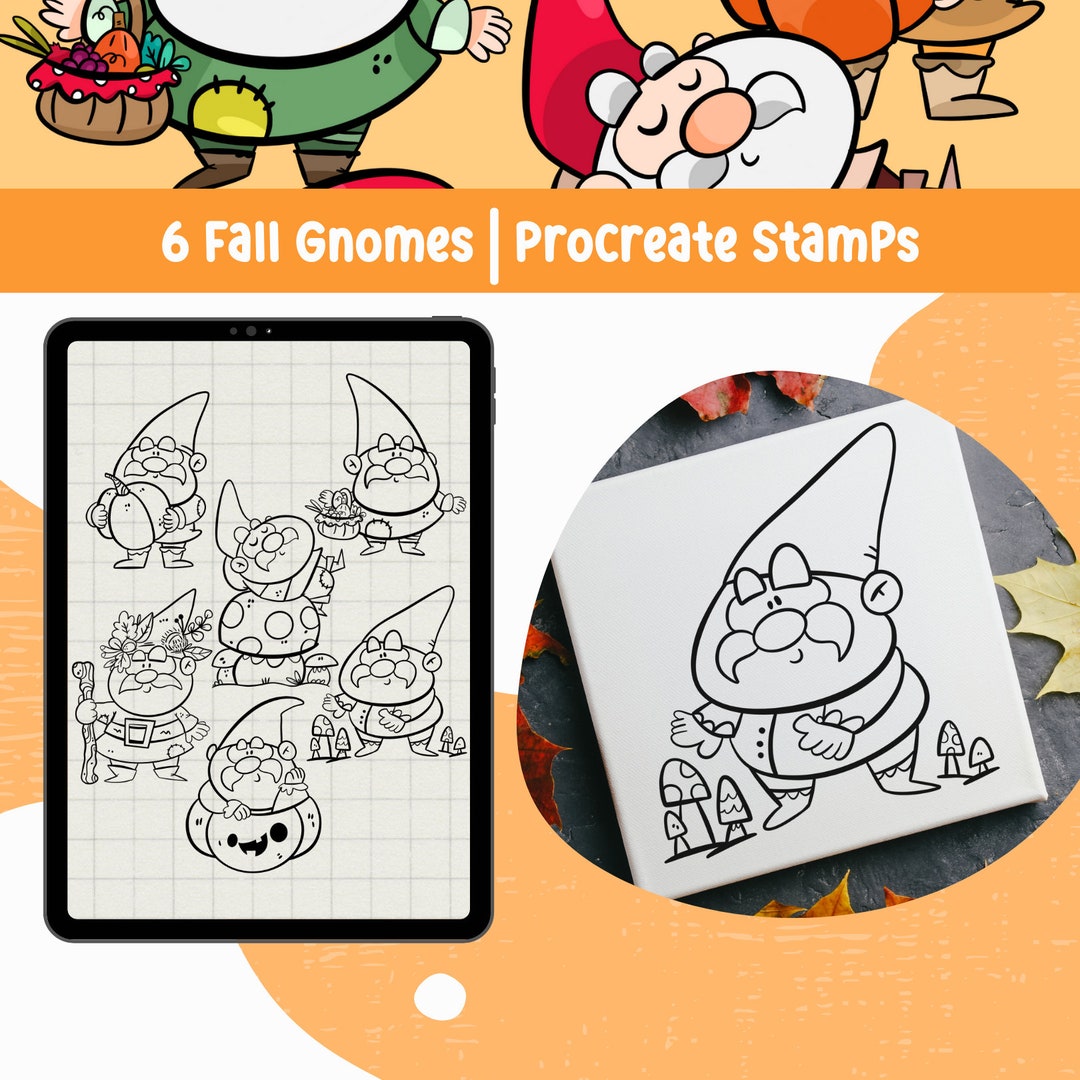 Gnome Procreate Brushes Procreate Bundle Fall Gnome Procreate Gnome ...
