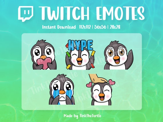 Blue Penguin Giant Emote Pack for Twitch or Discord 