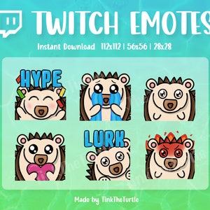 Emote Pack - Cute Hedgehog for streamers - Twitch, Discord, YouTube
