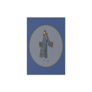 Tarjeta de felicitación vintage para dama, azul y verde, estilo art déco, tarjeta de cumpleaños estilo Gatsby, diseño art déco, para ocasiones especiales, elegante tarjeta azul.