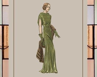1930 年代の魅力 - レトロな女性 - フラッパー ガール アート - デジタル ダウンロード - エレガントな室内装飾 - 1930 年代の壁アート - アールデコ - スタイリッシュなプリント - ギャツビー - 新築祝いの gif