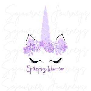 Epilepsy Warrior Unicorn svg and png files