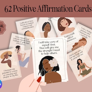 Cartes d'affirmation Boho, cartes d'affirmation positives, affirmations imprimables, modèle Canva, cartes de manifestation, cartes quotidiennes positives