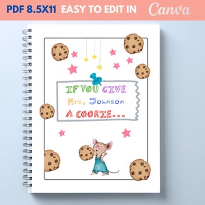 If You Give a Teacher a Cookie, Mouse a cookie. Teacher Appreciation Gift. End of Year Teacher Gifts. CANVA DIGITAL FILE