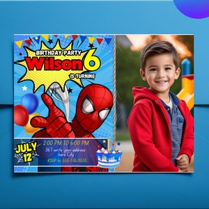 Bearbeitbare Spiderman Einladung Geburtstagsparty | Spiderman Digitales Einladung | Spiderman Geburtstag | Bearbeitbar Mit Leinwand bedruckbar