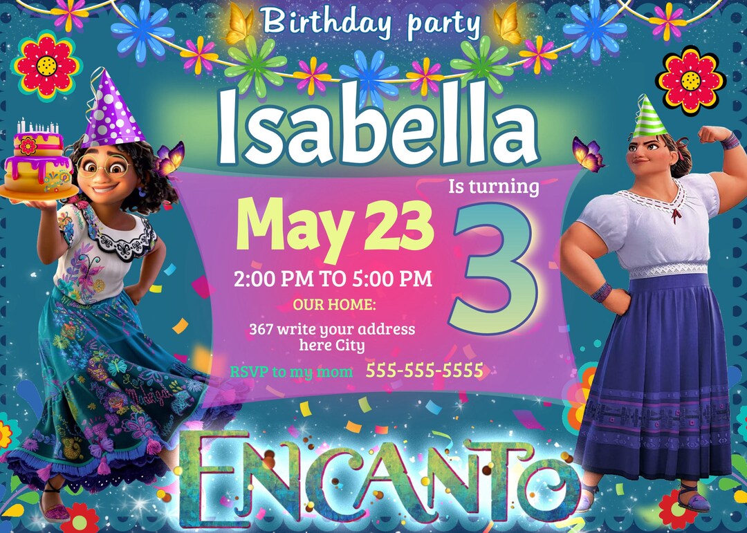 ENCANTO Birthday Party Invitation Editable Digital Etsy