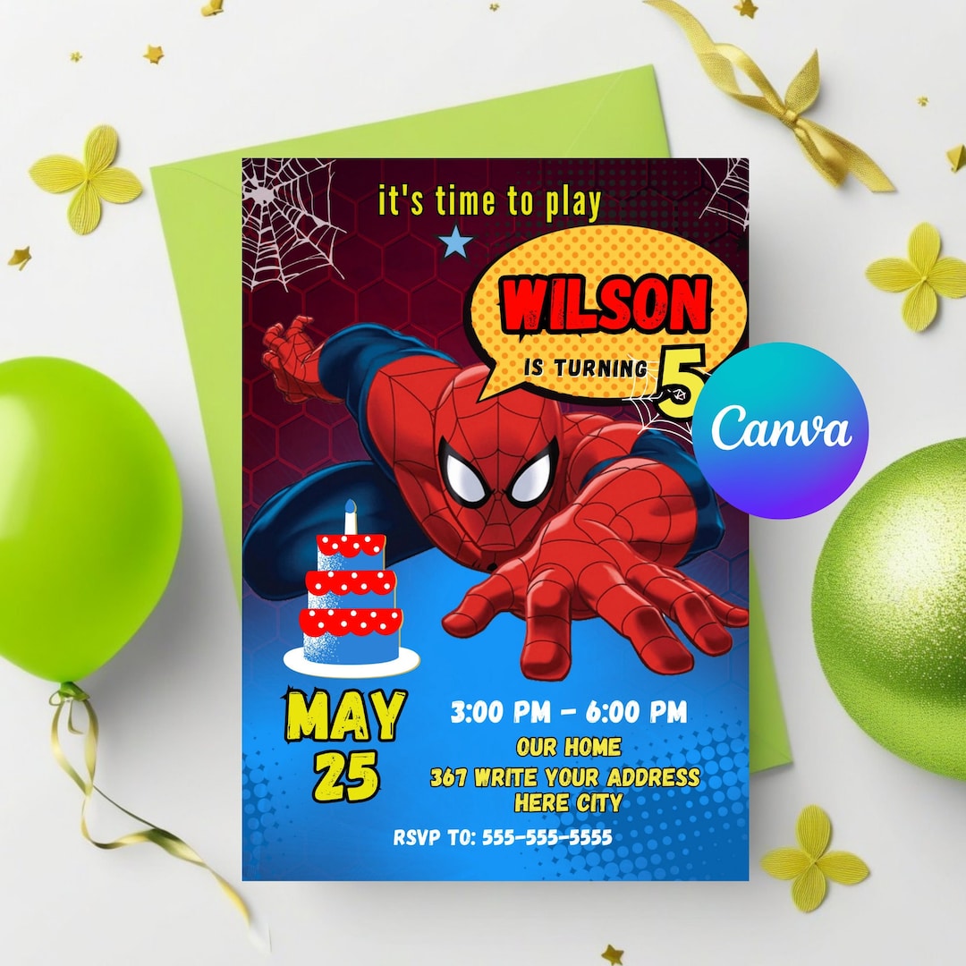 Spidey Invitation Spiderman Birthday Party Invite Spidey Birthday Spidey Invitation Spiderman Birthday Party Invite Spidey Birthday