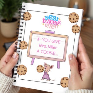 Cadeau de remerciement pour l'enseignant. Cadeaux de fin d'année pour les enseignants. cadeau pour elle, FICHIER NUMÉRIQUE CANVA, si vous offrez un cookie à un enseignant, passez un cookie à la souris.
