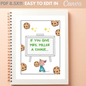 If You Give a Teacher a Cookie, Mouse a cookie. Teacher Appreciation Gift. End of Year Teacher Gifts. CANVA DIGITAL FILE