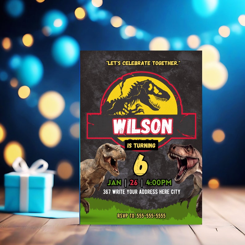 Jurassic Park Birthday Invitation Template Jurassic Park Invite Invite
