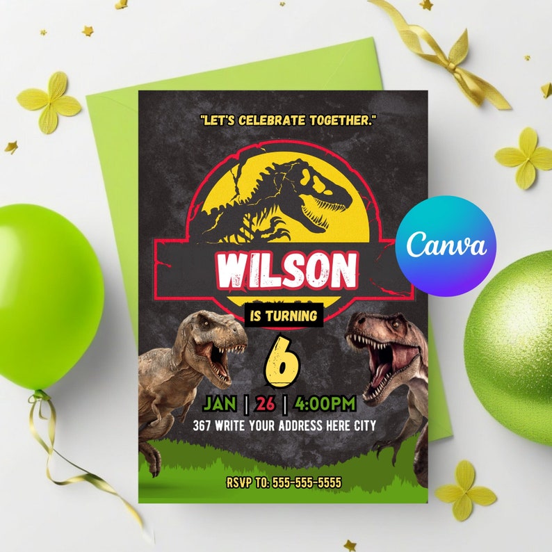 Jurassic Park Birthday Invitation Template Jurassic Park Invite Invite