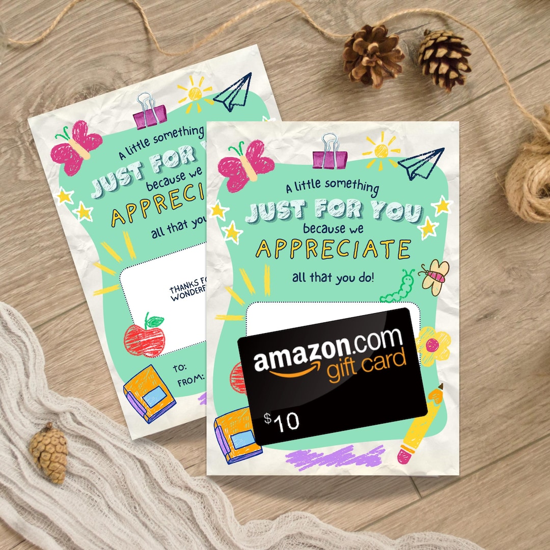 Teacher Appreciation Gift Card Printable Instant Download Teacher Thank
