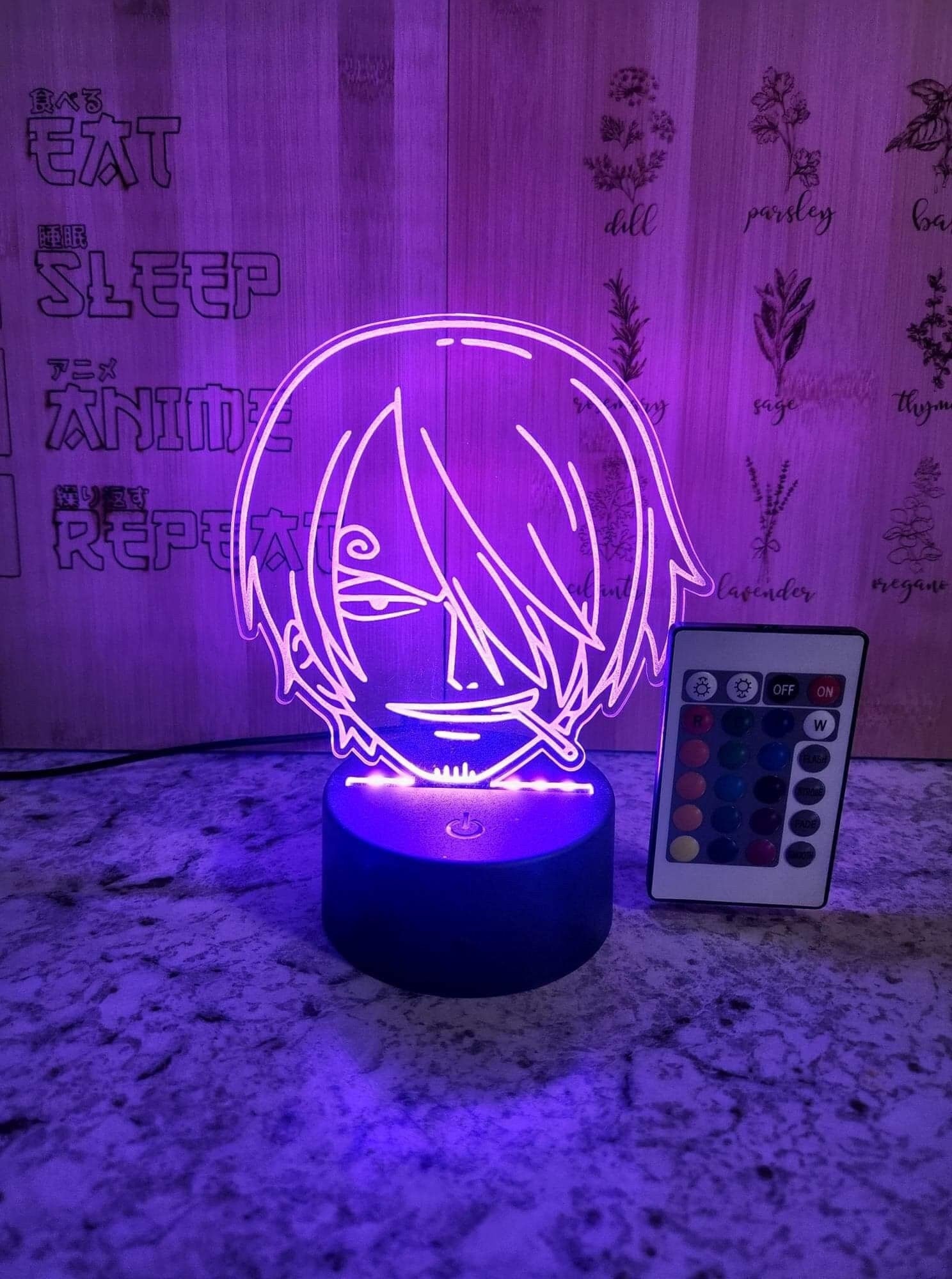 Anime Character Laser Engraved Acrylic LED Lamp