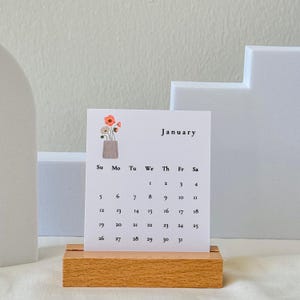 mini floral desk calendar, 2025 cute small desk calendar, aesthetic desk calendar, calendar for flower lover, bulk stationery gift