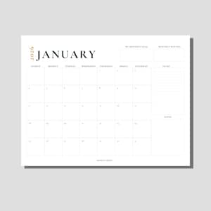 2026 Monthly planner, Monthly planner notepad, Monthly planner landscape, A4, US letter, Desk planner, To-do list, Notes