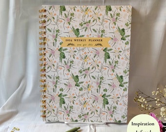 weekly planner, 2024 weekly planner, weekly goal planner, monthly goal planner, planner with inspirational quotes, monthly planner, undated