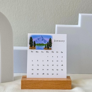 2025 mini desk calendar, mini landscape desk calendar for nature lovers, cute desk calendar, aesthetic calendar, bulk stationery gifts