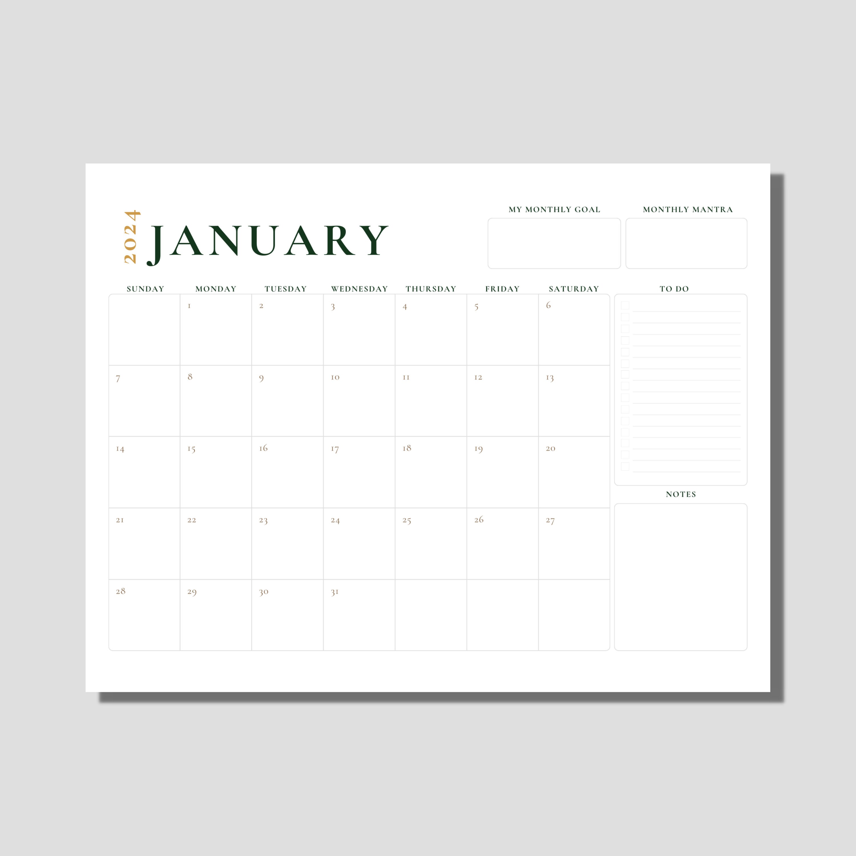 Desk Blotter Calendar - Etsy
