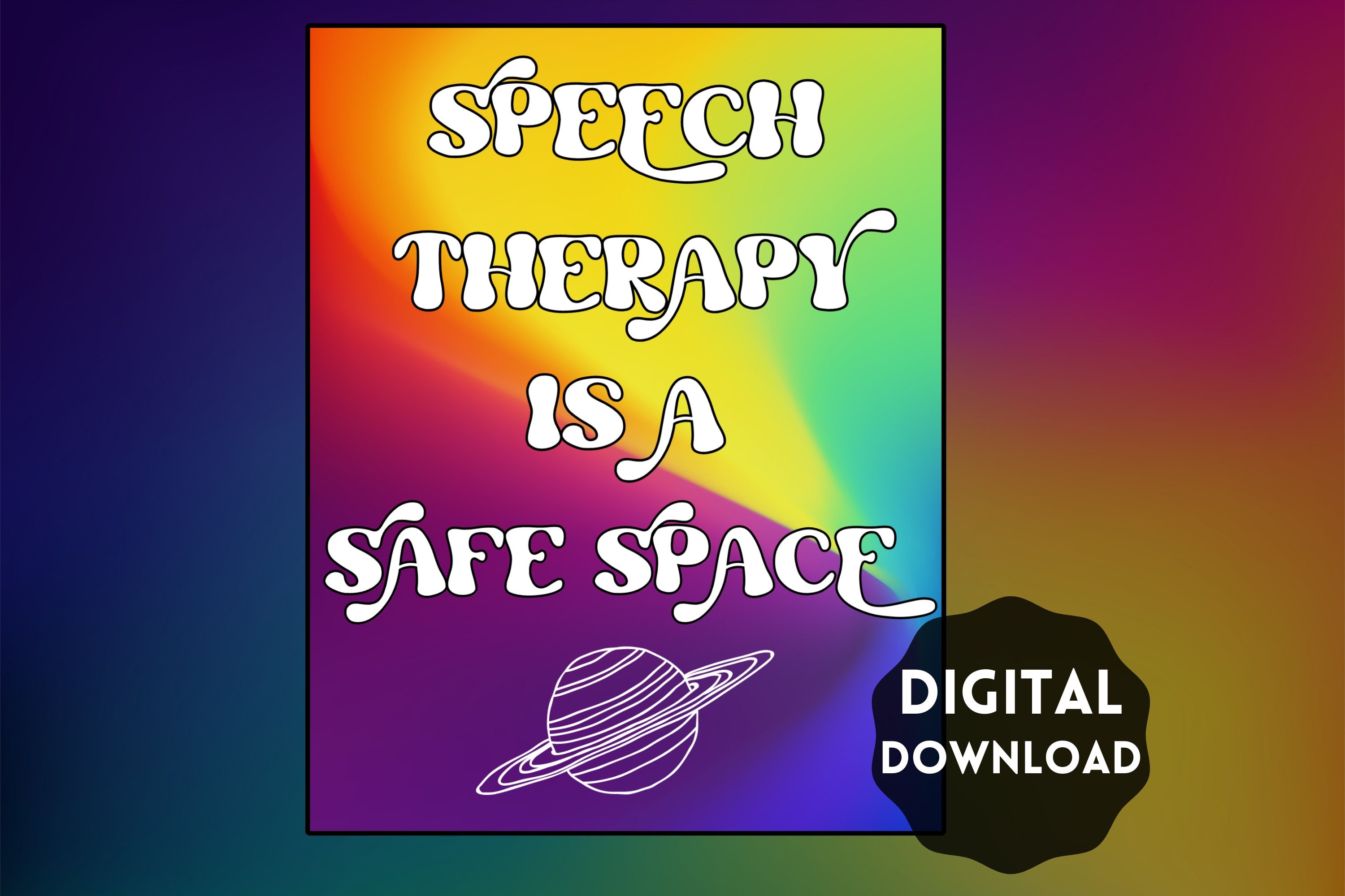 Speech Therapy is A Safe Space Printable Poster SLP Digital - Etsy