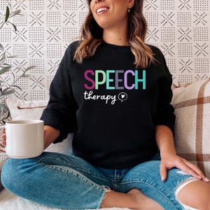 Felpa colorata SLP per patologia del linguaggio vocale, design semplice per logopedia per celebrare ccc-slp, cf-slp e slpa, girocollo caldo