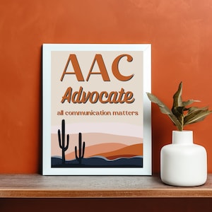 AAC Advocate, Boho Speech Therapy Wall Art, Classroom Desert Decor, Special Education, All Communication Matters, Assistive Technology, SLP