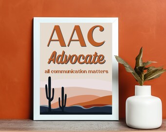 Sostenitore della CAA, Arte da parete per logopedia Boho, Arredamento per l'aula nel deserto, Educazione speciale, Tutte le questioni di comunicazione, Tecnologia assistiva, SLP