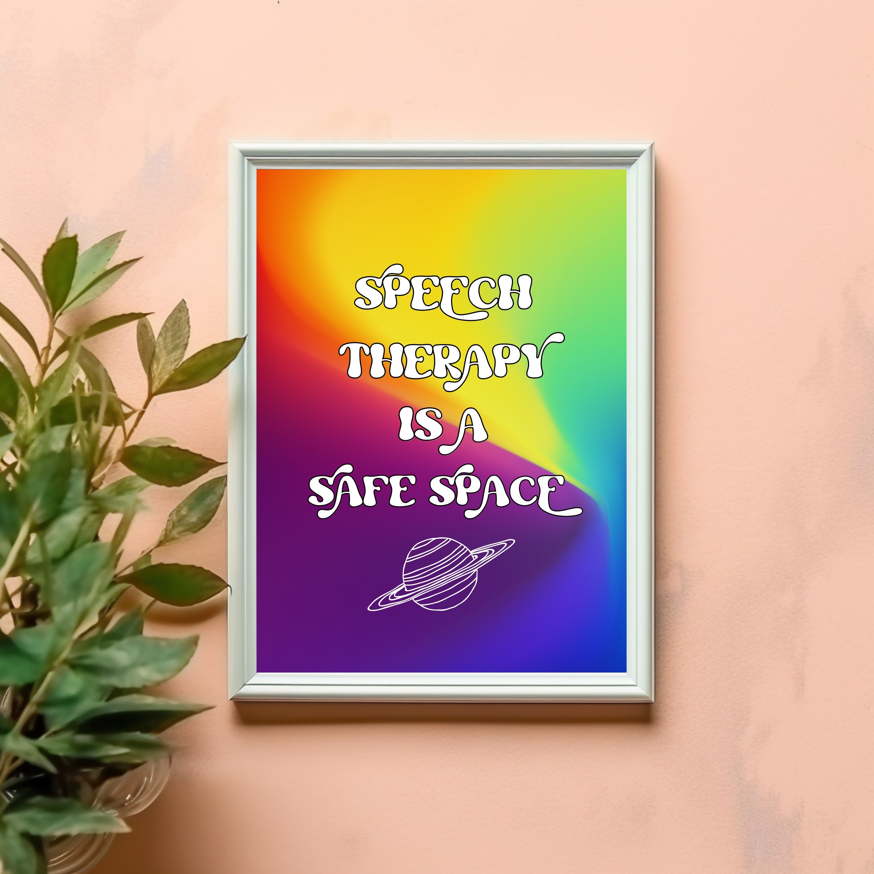 Speech Therapy is A Safe Space Printable Poster SLP Digital - Etsy