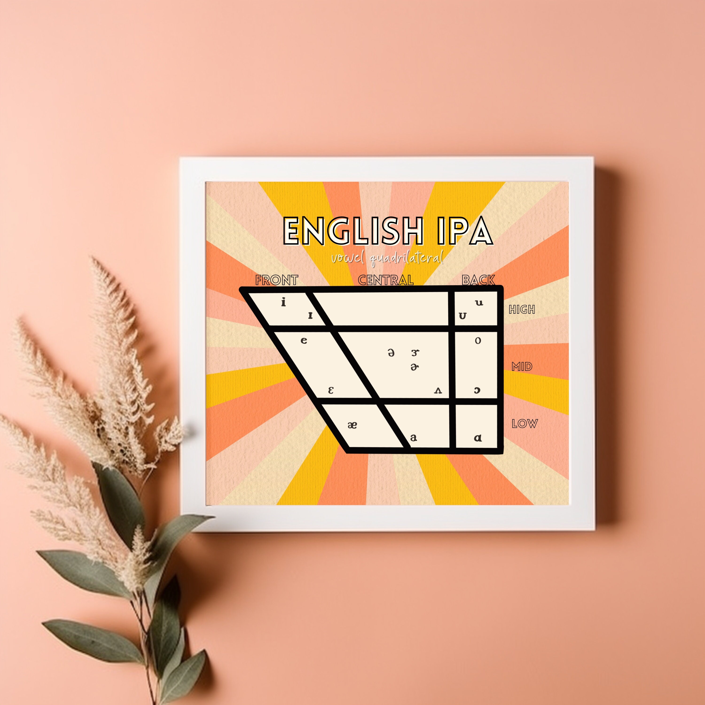 SLP Printable of English IPA Vowel Quadrilateral, Speech Pathology ...