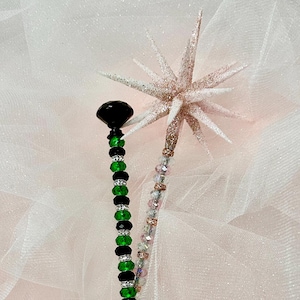 Limited Edition Wicked - Glinda & Elphaba Wands: Glass Crystal Princess Wands