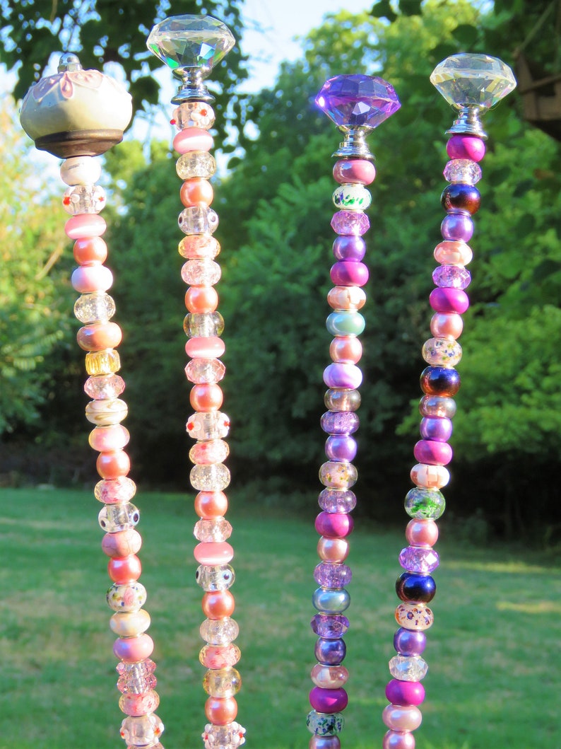 Decorative Beaded Garden Stakes 18 Tall Perfect Gift for Etsy