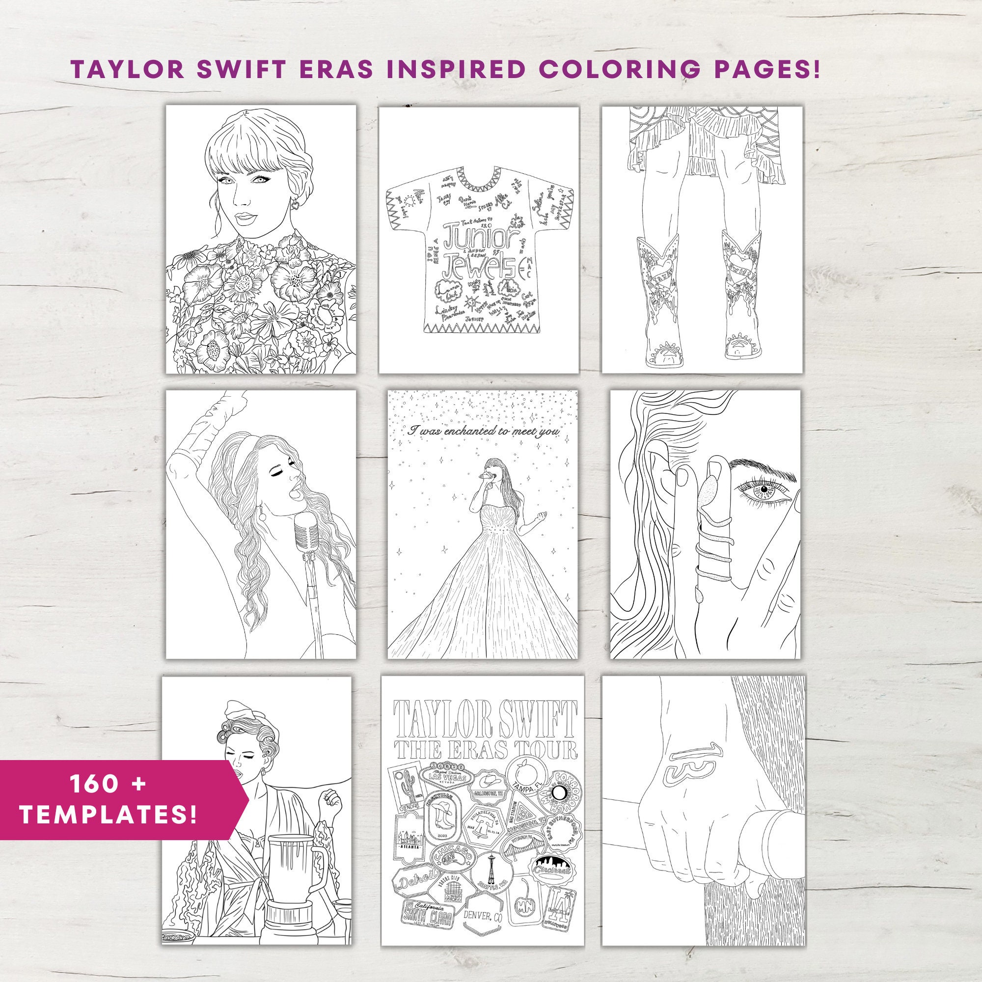 Taylor Swift Eras Coloring Book / Taylor Swift Eras Tour Coloring Pages ...