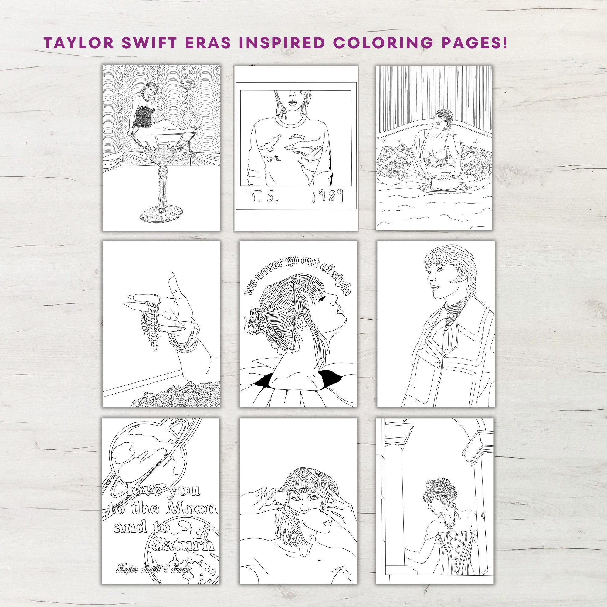 Taylor Swift Eras Coloring Book / Taylor Swift Eras Tour Coloring Pages ...