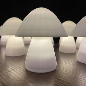 6 Table-top flameless mushroom aesthetic tealight- battery operated centerpiece, nightlight, day and night decor