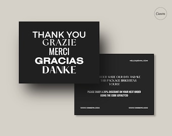 Thank You Cards Business, Package Insert Card, Customer Thank You Card