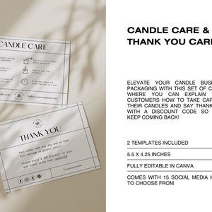 Elevate your candle business packaging with this set of cards for your customers