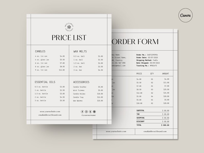 Price List Template. Order Form Templates. Business Price Guide ...