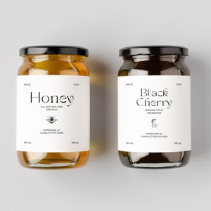 Honey Label. Editable Canva Label. Jam and Jelly Jar