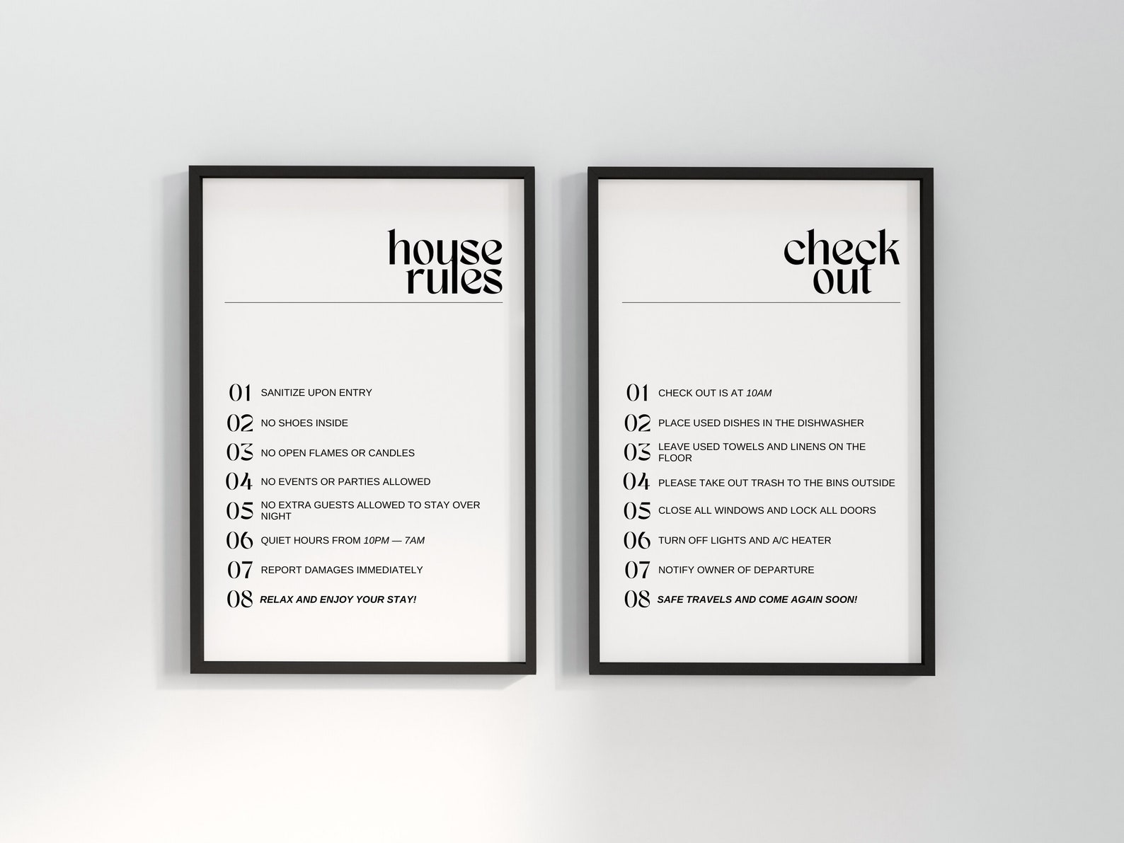 Airbnb House Rules and Check Out Sign Template, Editable in Canva ...