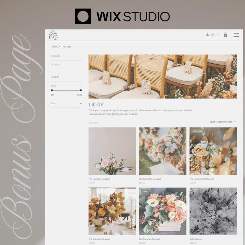 Wix Studio Website Template | Romantic Floral Shop Design for Creative Entrepreneurs image 7