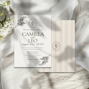 Minimal Wedding Invitation Suite - Modern Editable Canva Template - Digital Download - DIY Save the Date & Wedding Invitation