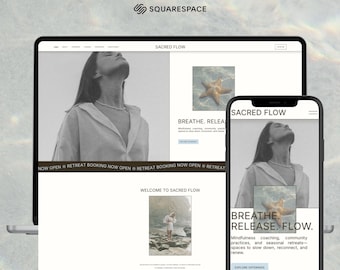 Squarespace 7.1 Template | Minimal Intentional Website Design for Wellness Coaches, Retreat Leaders & Holistic Creatives
