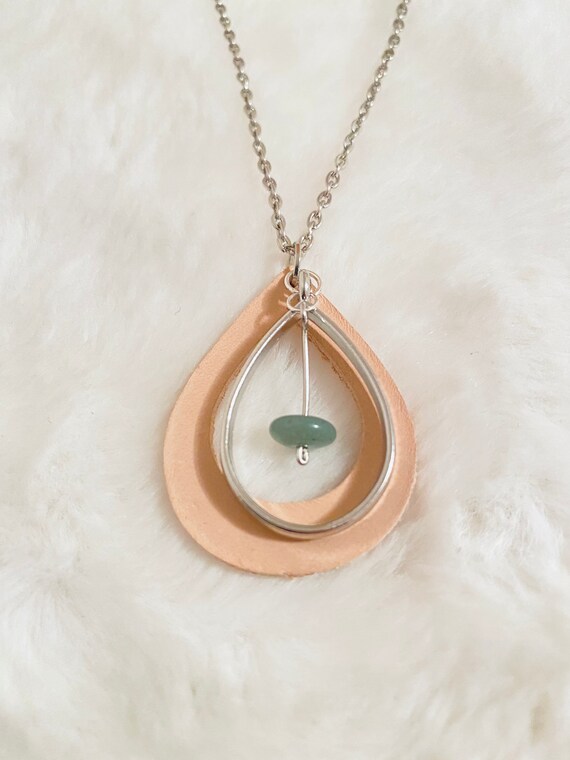 Vegan leather shop necklace