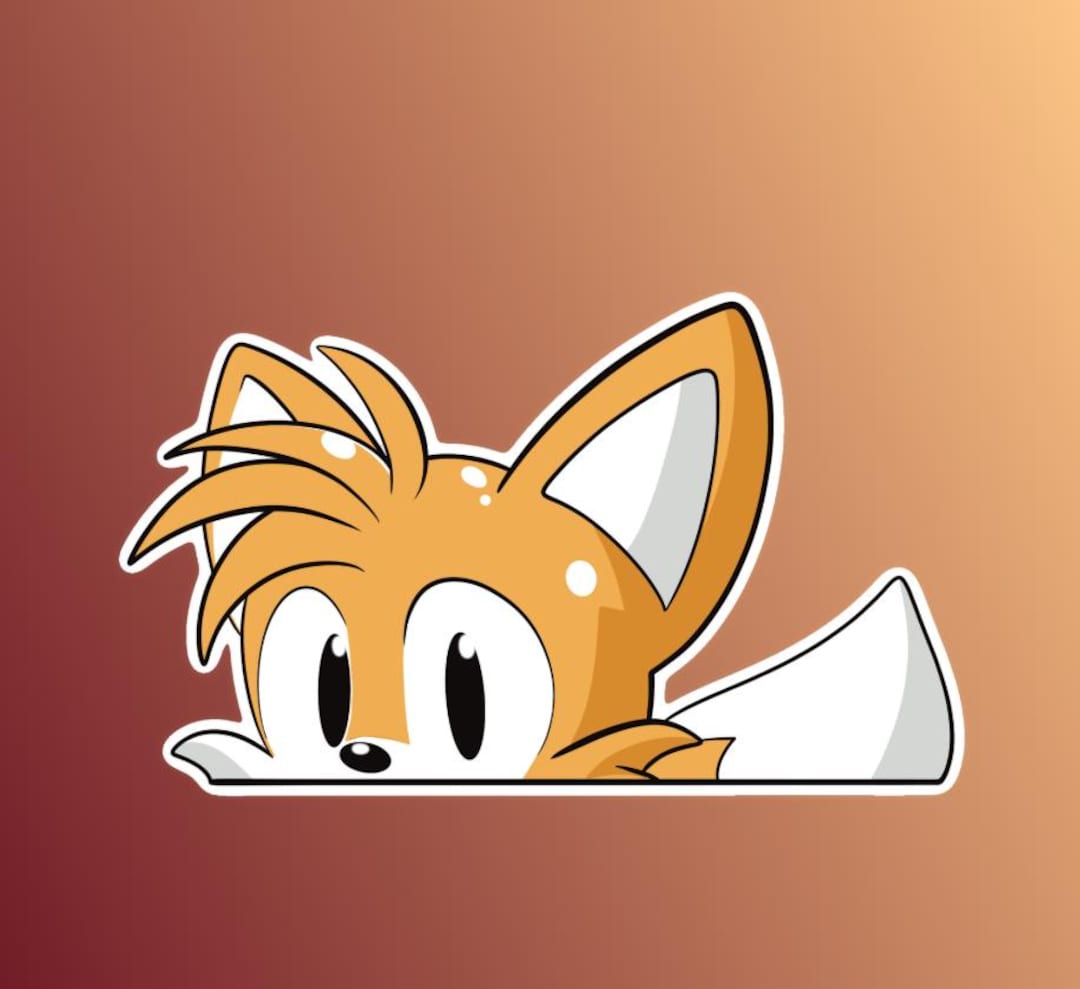 Tails - Animation - Peeking - Vinyl Permanent Decal - Lifetime Warranty ...