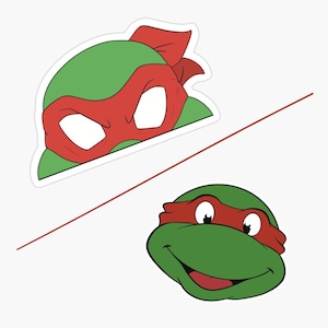 Red Turtle - Animation - Peeking - Vinyl Permanent Decal - Lifetime Warranty